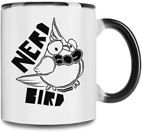 Nerd Bird Premium Full Color Changing Mug| 11Oz|Drink W/ Style In Our Unique Color Changing Mug| High Quality Ceramic W/ Glossy Finish