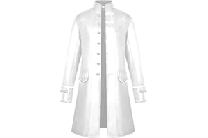 BaronHong Hombres Steampunk Vintage Chaqueta Disfraz de Halloween Retro Gótico Victoriano Levita Uniforme