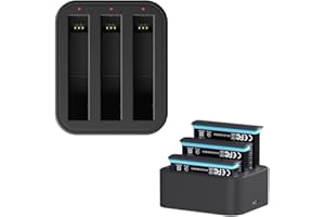 ZLIT Chargeur de batterie USB à 3 canaux - Base de charge rapide pour appareil photo Insta360 One X2 X3 - Noir