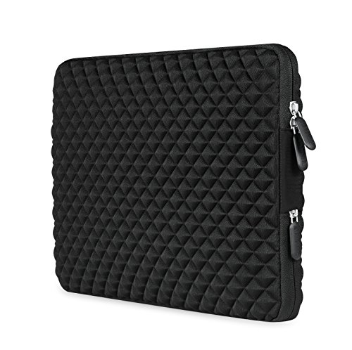 AMNIE Diamant wasserresistente and stoßfest Neopren 38.1-39.6 cm (15-15.6 Zoll) Laptop-Tasche / MacBook Tasche / Computer-Tasche / Netbook Tasche / Aktentasche / Ultrabook Tasche / Taschen-Abdeckung / Überzug, schwarz