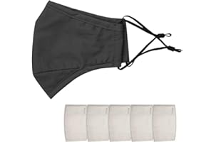 HCTian Anti Pollution Mask Carbon Filtering Dustproof Washable Cotton Face Mouth Mask for PM 2.5 Outdoor Cycling Ski Earloop Mask, Black