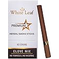 White Leaf Premium Herbal Ayurvedic Herbs Cigarettes Clove Flavoured(Pack Of 10) 100% Tobacco Free And Nicotine Free |Made With Ayurveda Natural Herbs Clove, Tulsi, Cinnamon & Green Tea | Non Addictive