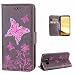 Produktbild Lederhülle Tasche für Samsung Galaxy S8 Handyhülle Flip Case Leder, Elegant Hüllen Blumen und Glitzer Schmetterling Muster Design Schutz Tasche Handytasche Cover Ledercase Schutzhülle mit Silikon TPU Innere für Samsung Galaxy S8, Hancda Leder Hülle Etui Brieftasche im Bookstyle Magnetverschluss Kartenfach Wallet Stand Case Ledertasche für Samsung Galaxy S8 - Grau