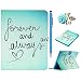 Produktbild iPad 4 Lederhülle - Felfy Slim Full Body romantisch Forever and Always Muster PU Case Cover Etui Schutz Hülle Tasche für iPad 2 / iPad 3 / iPad 4 + 1x Blume Anti Stöpsel + 1x Hellblau Stylus