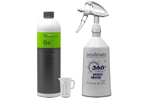 ‎DETAILMATE detailmate Set - Koch Chemie Green Star Universalreiniger 1L Made by Kwazar Mercury Super PRO+ 360 Grad Sprühflasche. Double Action Trigger, 1 Liter/Skalierter Messbecher 50 ml
