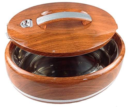 Thermobehälter 5 l Holz Farbe Essensbehälter Speisetransportbehälter Thermoschüssel mit praktischem tragbaren Griff - 3