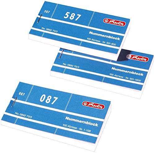 Herlitz 892703 Nummernblöcke 1-1000 Nummer 1-1000 10x100 Abrisse (10x100 Abrisse, weiß)