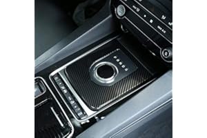 DIYUCAR Accessoires de Garniture pour Plaque Central de Levier de Vitesse en Plastique ABS Style Fibre de Carbone pour Jaguar XE F-Pace X761