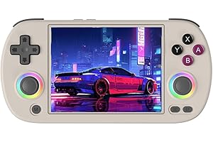 CAWEVON RG40XX H Console di gioco portatile, sistema Linux con 4 " IPS display, colore RGB joystick di illuminazione, 128G carta di TF e 8871 di gioco, supporto WiFi Bluetooth (grigio（64G+128G))