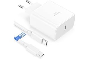 TEPOW Caricatore USB C 45W Caricabatterie per Samsung Galaxy S25/S24 Ultra/S24+/S23/S22/S21/S20/A15/A14/A55,Presa USB C Caricatore Veloce Samsung Caricabatterie Type C Alimentatore Spina Fast Charger Bianco
