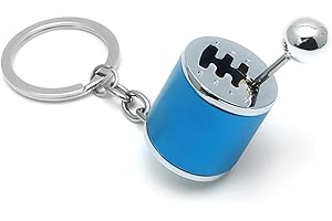 Osilly Gearbox Keychain, Six Speed Manual Transmission Stick Shift Keyring, Auto Part Creative Fidget Toy, Car Shifter Gear Keyfob Automotive Key Chain Ring, Car Accessories (Blue)