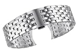 20mm hochwertiger Silber Bandwechsel Edelstahl Armband mit einem Einsatz Doppel-Klick-Verschluss