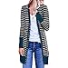 Produktbild serliyStrickjacke Damen Langarm Streifen Cardigans Freizeit V Ausschnitt mit Knopf Streifen Strickpullover Jacke Outerwear