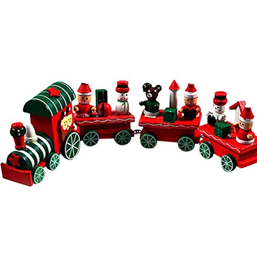 Bebé Madera Navidad Tren,Navidad Bosque Pequeño tren clásico Tren Niños Decoraciones de navidad, Regalo de la decoración por Morwind