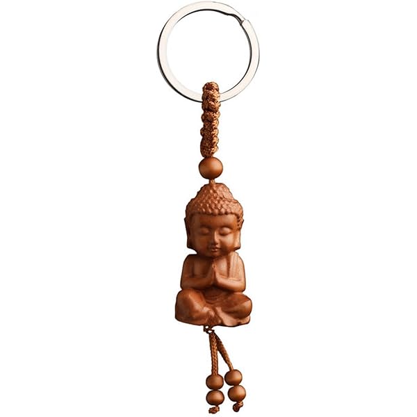 Statuette Bouddha Guan Yin En Bois De Pêche - Sculpture Chine Bouddhisme - Décoration Collection