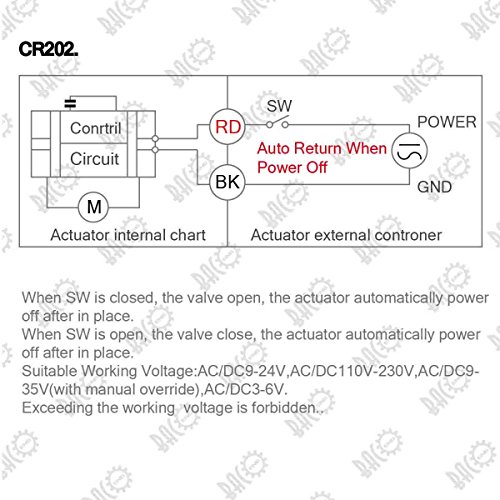 BACOENG AC/DC9-36V 3 Wege 1″ Messing Motorkugelhahn Elektrische ZonenventilNC - 2