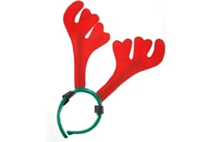 NNOVAT Christmas Antlers With Hoop And Loop Attachment For Horses, Red/Green, One size