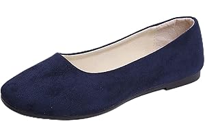 Hwalleum Women's Casual Square Toe Ballet Flats Ladies Stylish Slip On Ballerina Flats Girls Fashionable Solid Color Ballet Pumps Dolly Shoes Womens Comfy Office Driving Flat Shoes Loafers