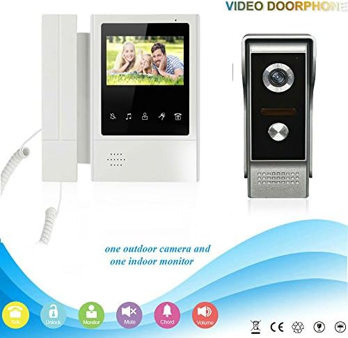MobileFDL Video Intercom Monitor 4.3"Inch Video Door Phone Doorbell Intercom Camera System With Handset Telephone Style Home Security Intercom Color TFT LCD HD Wired for House/Office/apartment/Hotel