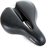 PROBADA POR MÁS DE 9000 AMANTES DE LAS BICICLETAS - El asiento para bicicleta con relleno adicional está diseñado para reducir dramáticamente el dolor al montar para la anatomía única de las mujeres. El sillín de bicicleta Bikeroo para mujeres, con su forma hueca y ergonómica, le dará la comodidad que necesita. Este ancho sillín para bicicleta también la ayudará a sentir menos presión en sus áreas sensibles