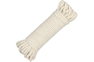 jijAcraft Corda Macrame Naturale 6mm x 20M, Corda di Cotone Cordoncino, per Appendere Piante, Arazzi, Arredamento Bohémien, Fai da Te