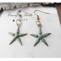 2 Ohrringe Sterne Ohrschmuck Steampunk Vintage Gothic Mittelalter Ohrhänger