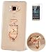 Produktbild ISENPENK Huawei Mate S Hülle Silikon Case,Ultra Slim Soft TPU Silikon Transparent Schutzhülle,Crystal Clear Durchsichtig Weichem Silicone Thin Anti Slip Handy Hülle,Diamant Kaninchenohren Pattern für Kamera Protector Cover Shockproof Tasche Etui Bumper mit Diamant Ring Halter Ständer Standfunktion Wasserdicht Case für Huawei Mate S(2015) 5.5Zoll-[flasche rose gold]+Panzerglas Folie/Display folie/Schutzfolie