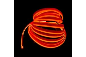 Balabaxer El Wire Barre lumineuse intérieure de voiture, fil néon USB 10 m 5 V avec protection par fusible pour garniture intérieure de voiture avec bord de couture de 6 mm (10 m, orange)