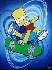 Die Simpsons "Bart Skateboard" Fleece Decke-Bettwäsche Bett Überwurf