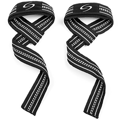Starwood Sports ® - Correas de muñeca para Levantamiento de Pesas, Levantamiento de Potencia, Culturismo, Entrenamiento de Fuerza, Hombres y Mujeres (1 par), Color Negro, 61 cm de Largo