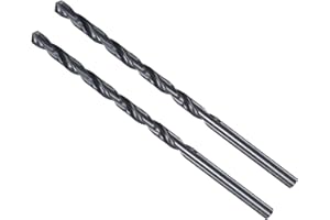 CoCud Torsione Trapano Punte, 6mm Perforazione Diametro, Nero Ossido Alta Velocità Acciaio Extra Lungo Dritto Gambo Inossidabile Acciaio Lega Metallo, 2-Pezzi