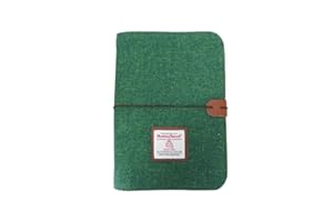 TAILORMAP Harris Tweed A5 Notizbuch Binder 6 Ringe, Wollstoff Softcover Nachfüllbar A5 Binder, 80 Seiten für A5 Nachfüllpapier und A5 Planer Einlagen, Notebook Journals zum Schreiben, A5 Größe 80 Seiten (Grün)