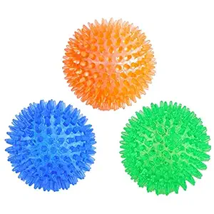 Kiki N Pooch Puppy Chew Toys Dog Puppy Cat Pet Led Whistle Squeaky Squeaker Chew Sound Ball Playing Toy Toys Dog Teething Dog Balls Pet Rubber Ball-2 Pcs