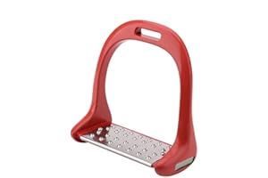 Sheens 5 Colores Estribos Silla de Montar Ligero de Seguridad Silla de Montar para Montar a Caballo Inglés Montar Flex Fillis Aluminio Pintura Coloreada Estribo de Caballo(Rojo)