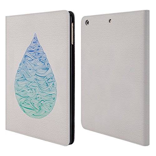 Preisvergleich Produktbild Offizielle Cat Coquillette Ombre Wassertropfen Aquarell Illustrationen 2 Brieftasche Handyhülle aus Leder für Apple iPad Air