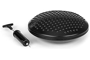 ‎BOARDERKING BoarderKING Balancekissen für das Indoorboard inkl. Pumpe, Fitness Rückentraining Ballsitzkissen Gleichgewichtskissen Balancetrainer Luftkissen Sitzkissen, Zubehör, 30 x 5 cm (ØxH) schwarz