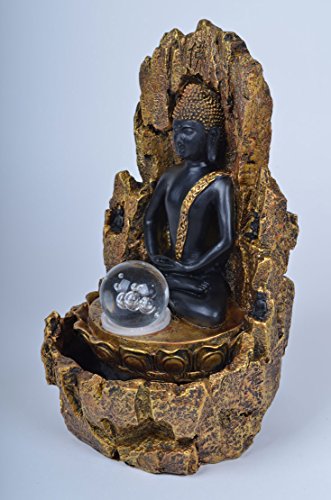 Buddha Brunnen Garten Deko Figur *30 cm* Feng Shui Wasserspiel Zimmerbrunnen Gartenfigur - 5
