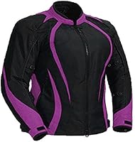 Juicy Trendz Ladies Motorcycle Jacket Womens Armoured Waterproof Cordura Textile Motorbike Purple Large