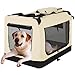 Produktbild Leopet Faltbare Hundetransportbox Inklusive Polster Transportbox für Haustiere Hundebox Autobox für Hunde, Katzen und Kleintiere Beige, Größe XXL