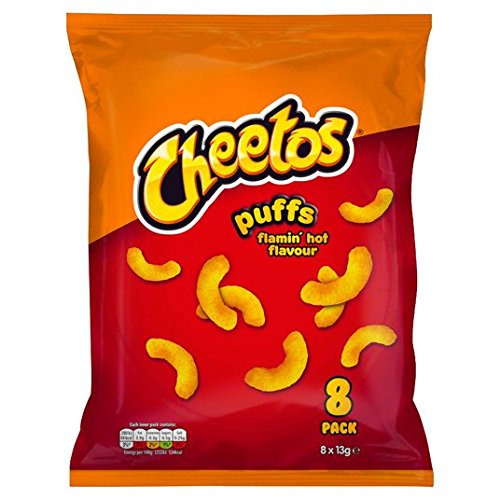 Cheetos Puffs Flamin Hot Snacks 13g x 8 pro Packung