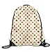 Produktbild Many Dots Flower Print Drawstring Backpack Rucksack Sport Gym Shoulder Bag
