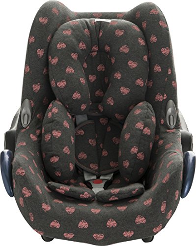 Janabebe® – Baumwollbezug Flúor Heart Maxi -Cosi Cabriofix, Citi, Streety.fix, Jané Koos, Abdeckung Stubenwagen , Autositz , + Schutz Gurtzeug, - 8