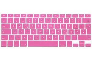 ‎SYSTEM-S System-S Silicone Keyboard Cover QWERTZ German Keyboard Cover Protector for MacBook Pro 13 Inch 15 Inch 17 Inch iMac MacBook Air 13 Inch in Pink