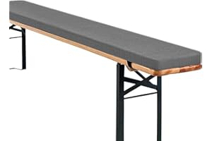 Yekuhe Garden Bench Cushion 2/3 Seater, 100/120/140160/180CM Bench Seat Pad Outdoor with Removable Cover & Non-Slip Straps, 3CM Thick Seat Cushions for Dining Bench Indoor(Grey,180x30x3cm)