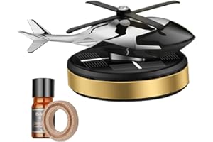 HADAVAKA Solar Cessna Aircraft With Unique Fragrance Car Air Fresheners Ornaments, Aircraft Shaped Car Decoration, Solar Energy Rotate Airplane Aromatherapy Decor, For Car Office Home (Gold)