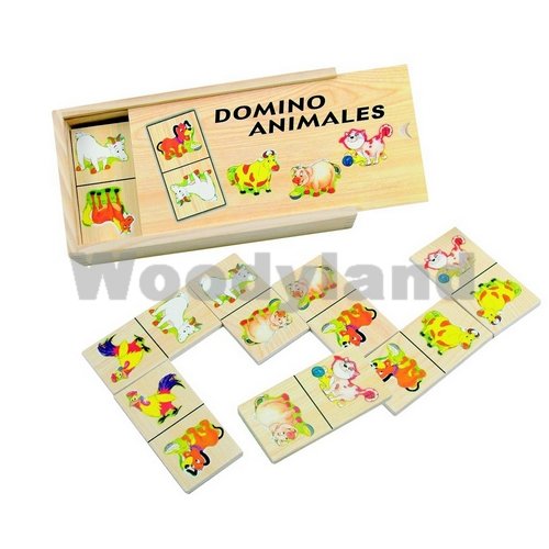 Preisvergleich Produktbild LEGESPIEL LERNSPIEL DOMINO HOLZDOMINO HOLZ TIERE Holzspielzeug Kinderland