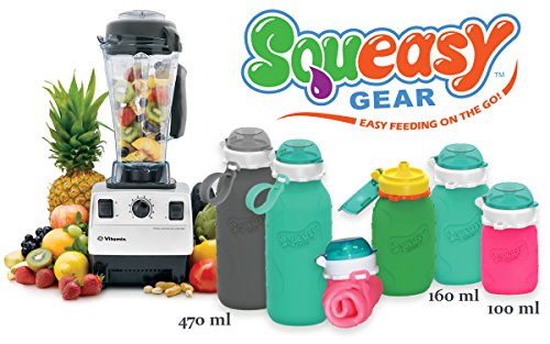 MINI Squeasy Snacker – Wiederverwendbares Quetschie aus Silikon, 100ml, Quetschbeutel zum selbst befüllen, BPA-, PVC- und Phthalatfrei - 5