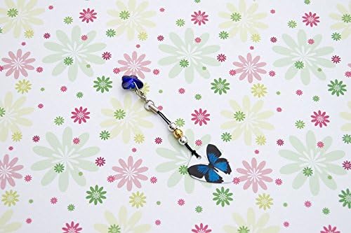 Genuine ClaspEase Blue Butterfly Blue Crystal Clip &amp; lock clasp, For the snap clasps and Clips on Pandora, Biagi, Troll, Chamilia and all European charm bracelets and necklaces.