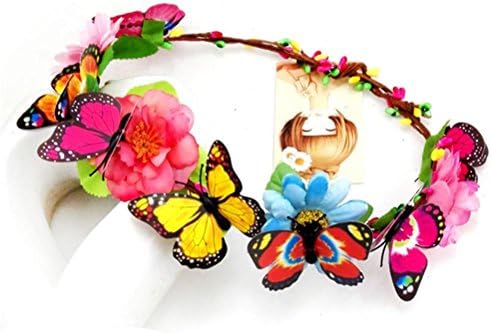 GCRAW® Garland Bridemaid Flower Bridal Wreath Vacation Artificial Flower Rattan Papillon Head Wreath For Hair Floral Bridal Hair Accessory Wedding Flower Headpiece