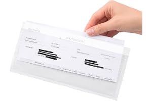 250 transparenta DIN långa leveransväskor 239 x 131 mm, självhäftande dokumentfack, idealisk för leveranskort, medföljande pa